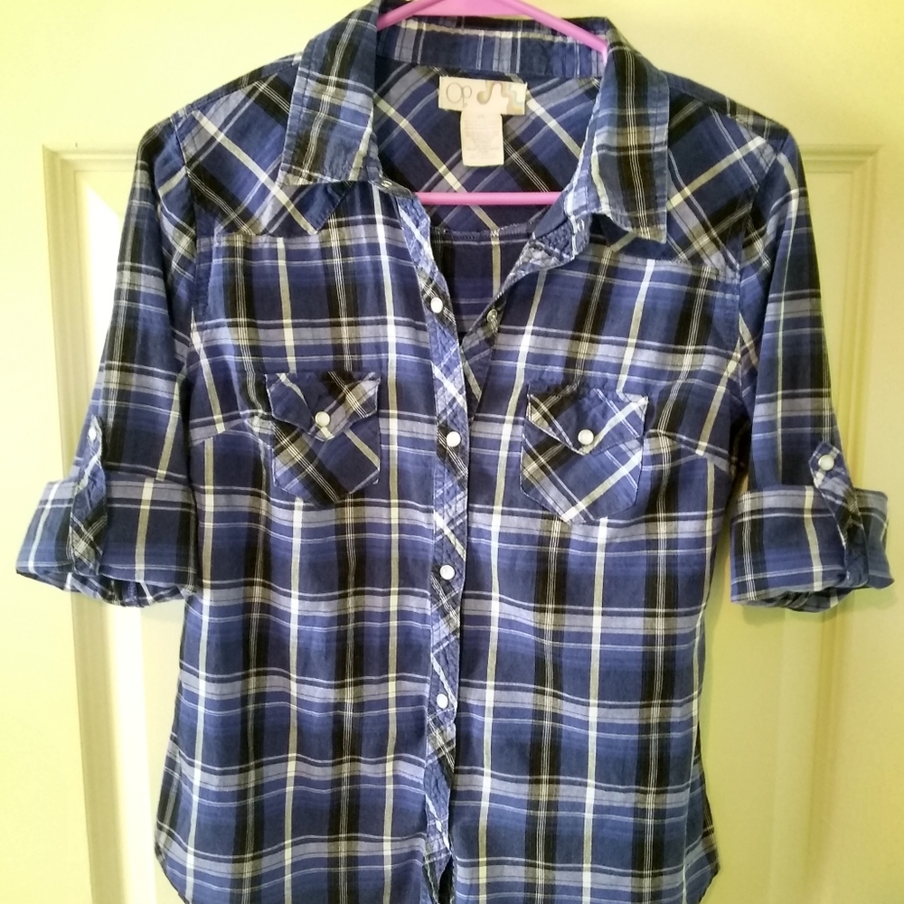 OP Snap Front Plaid Shirt